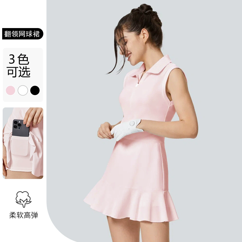 Европейские и американские лацканы платье для гольфа женские нагрудные коврики