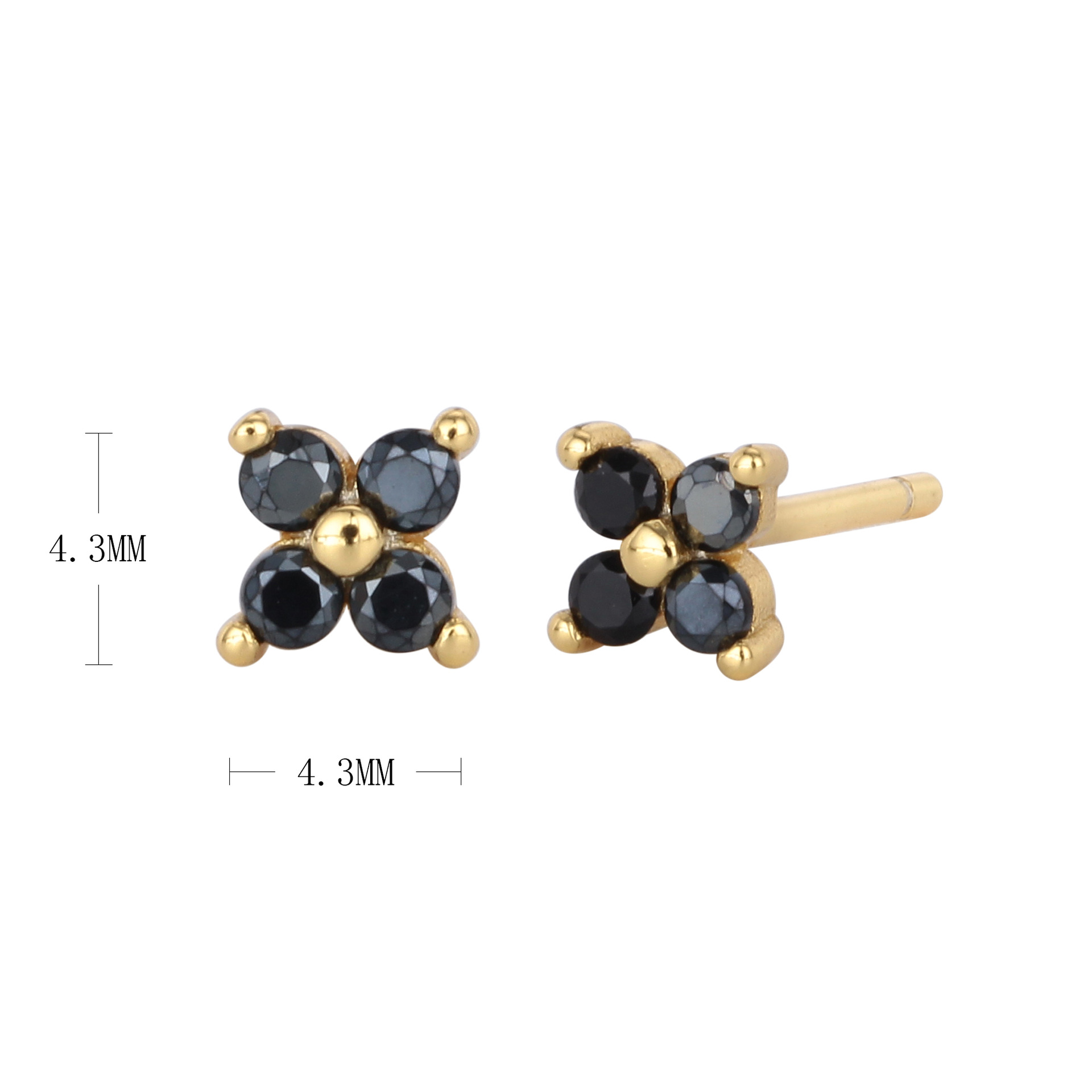 925 silver-plated gold-black