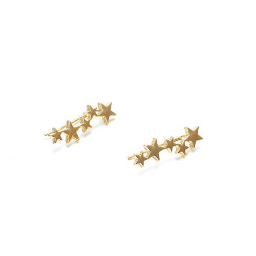 Korean style trendy five-pointed star fashion creative earrings simple and exquisite ear clips popular earrings manufacturers wholesale can be shipped on behalf of