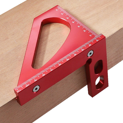Multifunctional scriber angle ruler, aluminum alloy 45-degree right angle measuring tool, woodworking line drawing auxiliary tool