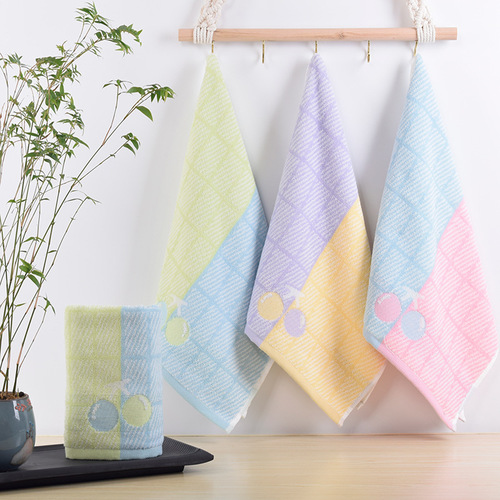Pure cotton jacquard children's small towel wholesale cotton type A lint-free 25*50 kindergarten hand towel logo customization