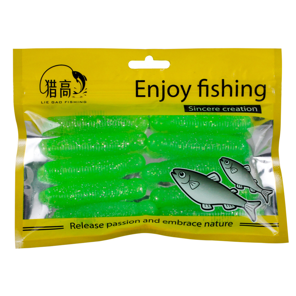 6 PCS Worms Fishing Lures Soft Plastic Worms Baits Fresh Water Bass Swimbait Tackle Gear
