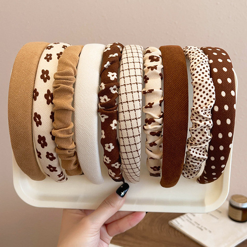 Milk coffee color sponge hairband sweet children's hairpin headband girls face wash headband little girl hair accessories  new style