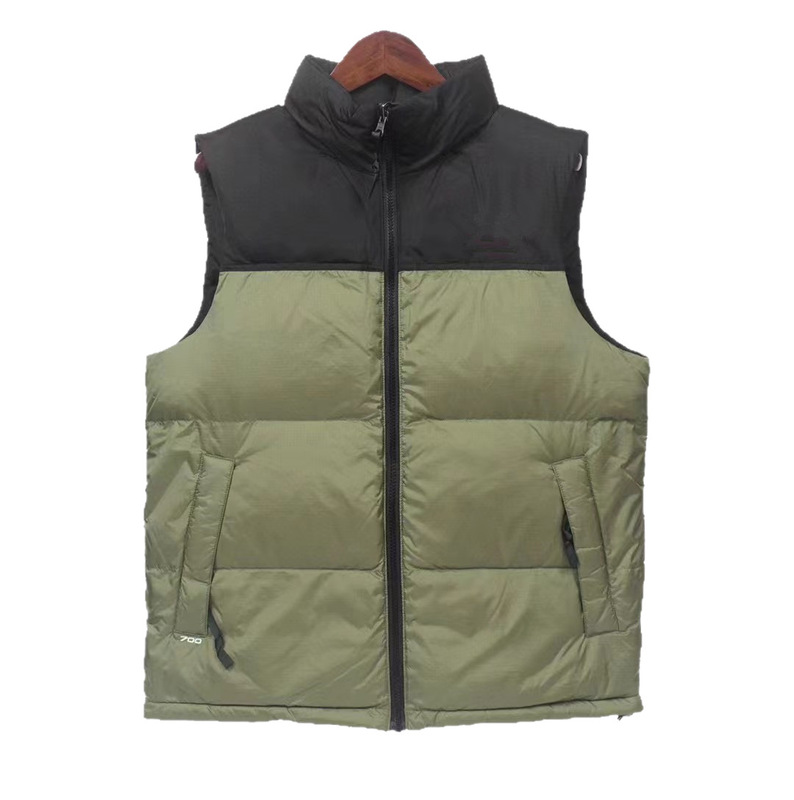 Beijiajian 1996 down jacket vest, unisex, TNF700, puffy embroidery, stand-up collar, thickened, contrasting color design Beijiajian 1996 down jacket vest, unisex, TNF700, puffy embroidery, stand-up collar, thickened, contrasting color design