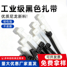 厂家批发自锁式尼龙扎带10*400塑料捆扎带白黑色加宽扎线国标100