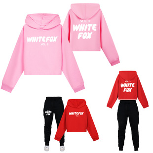 Girls' Short Sweat with Positive and Negative Printed Sports suit ZF3776-3777