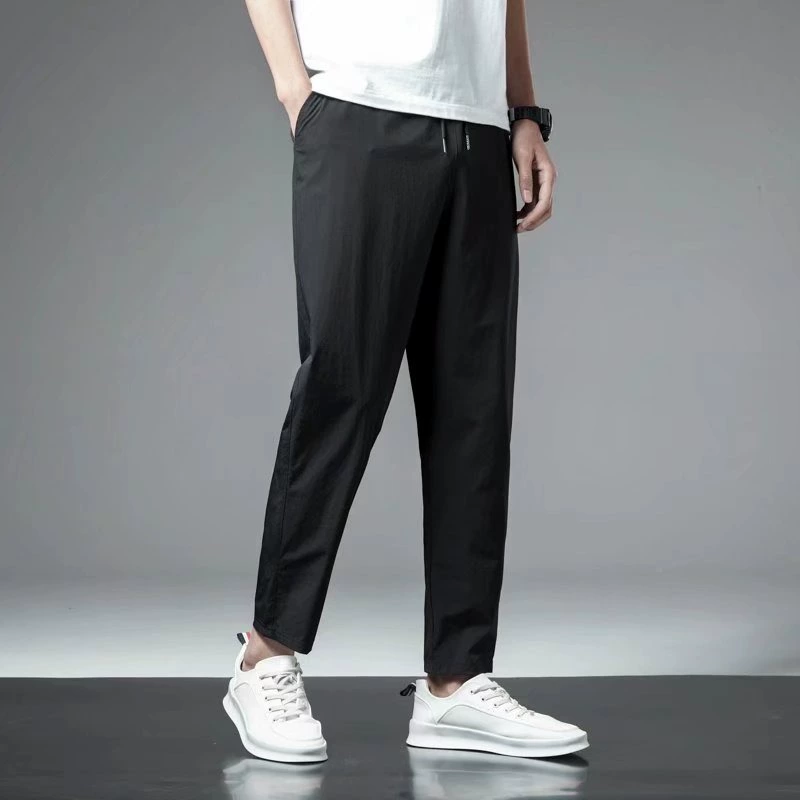 Повседневные длинные брюки, мужские летние спортивные брюки, свободные модные брендовые весенне-летние модные универсальные 2025, новый укороченный тонкий стиль