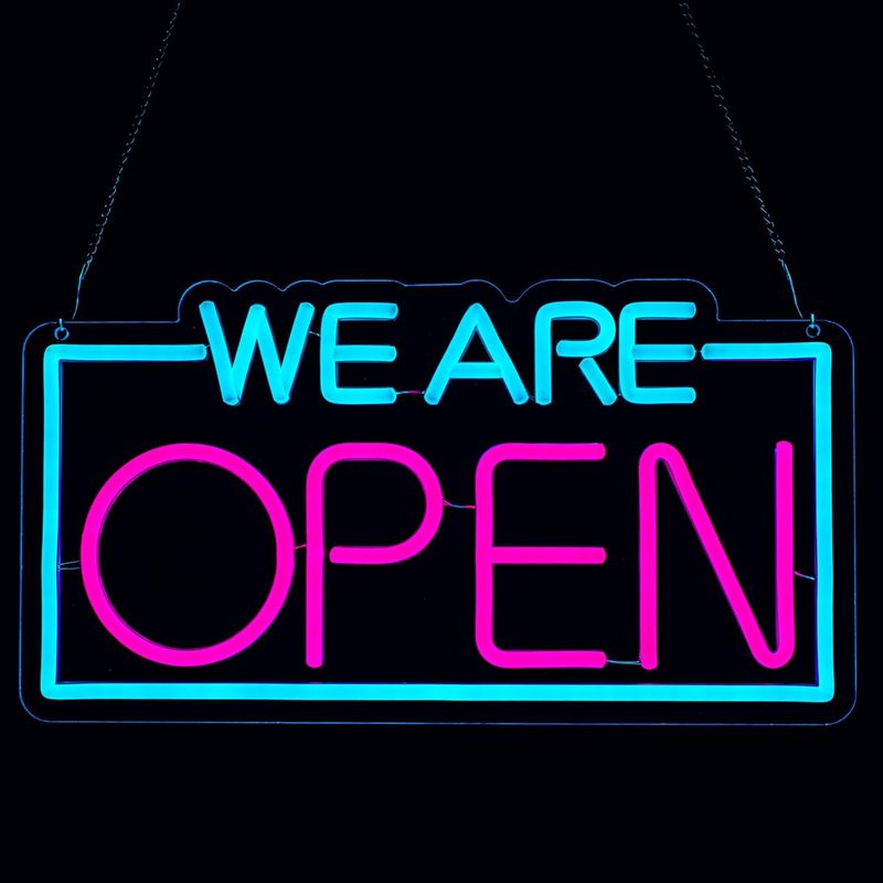 跨境open霓虹灯发光字营业中USB口亚克力LED酒吧造型霓虹灯牌工厂|undefined