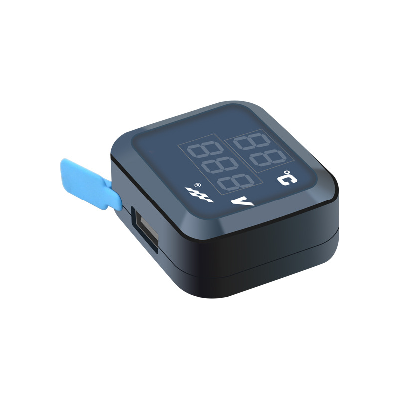 電壓溫度表三合一帶USB車載充電器摩托車改裝電子儀表12-24V