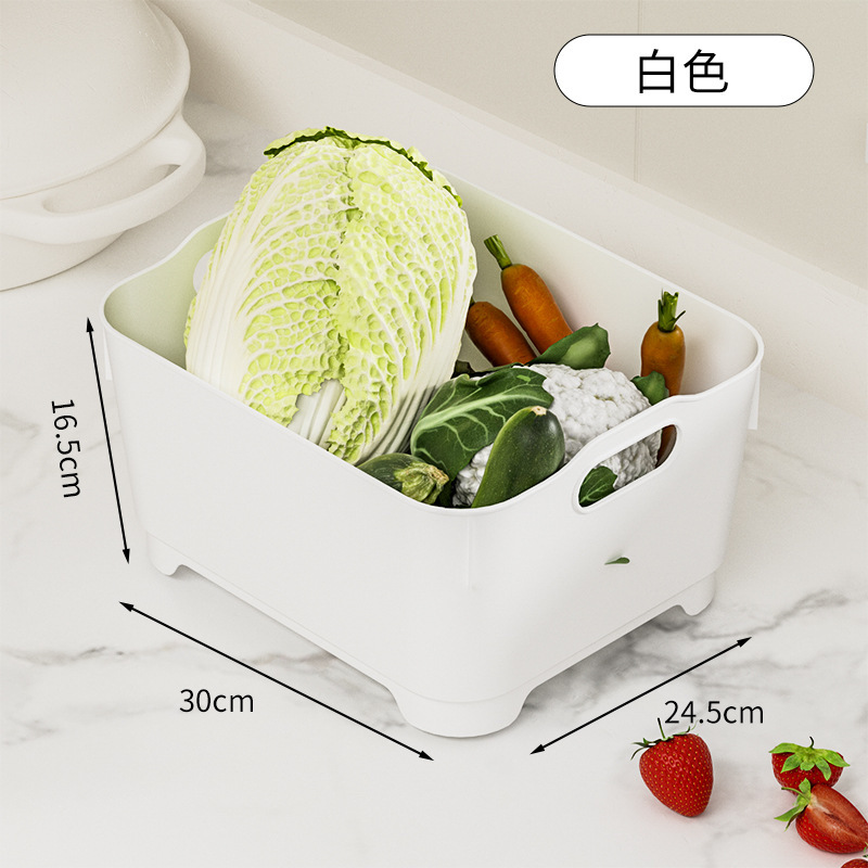 gran capacidad cuenca de drenaje cocina verduras y frutas cesto de drenaje casero con tapón de drenaje cesto de lavado de verduras lavabo de verduras