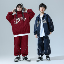 儿童街舞潮服男女童hiphop嘻哈风演出服小学生潮酷运动会校服套装