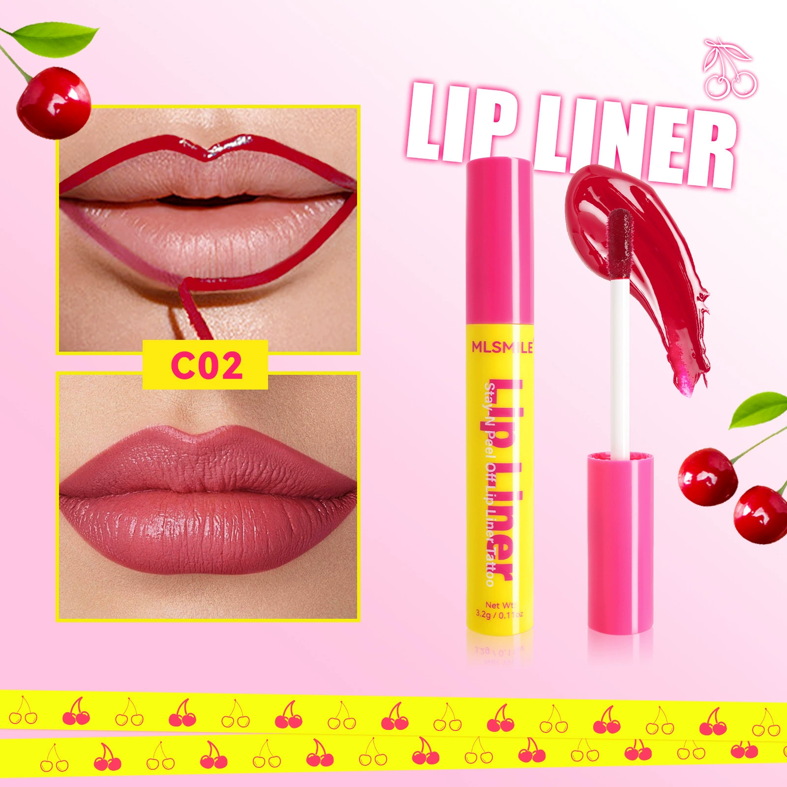 MLSMILE (Cross-border trading), съемный водостойкий карандаш для губ, помада, блеск для губ, 6 цветов, не тускнеет