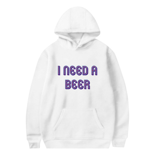 Women's Hooded Sweatshirt I NEED A BEER Fashion Hooded Sweatshirt Casual Large Pouch Over-the-Head Top