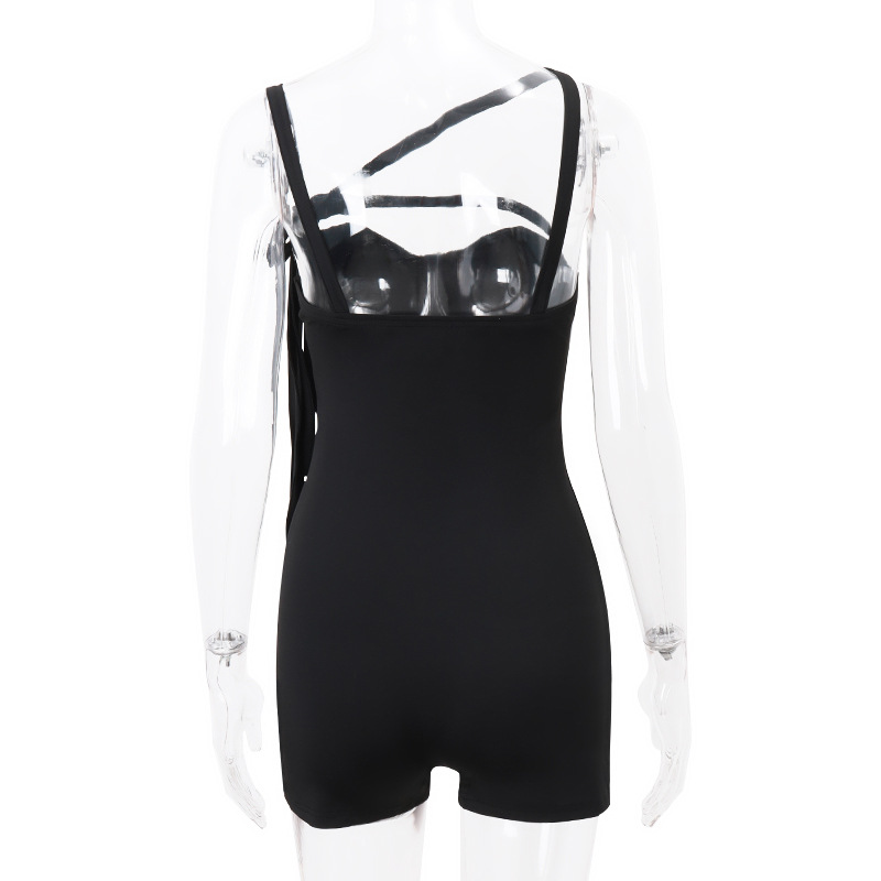 Spring Sexy Strap off Shoulder Wrapped Chest Slim Fit Bodysuit Women