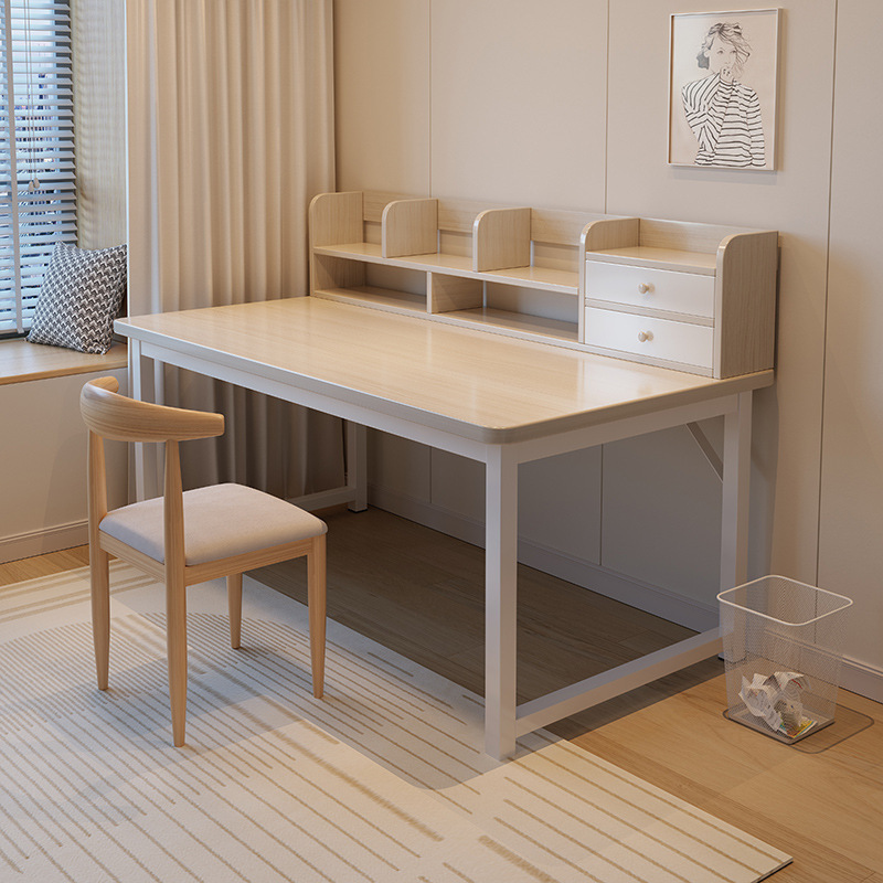 Mingzheng Furniture Factory Desk Bookshelf Integrated Table Desktop Computer Table Bedroom Home Small Apartment Student Writing Study