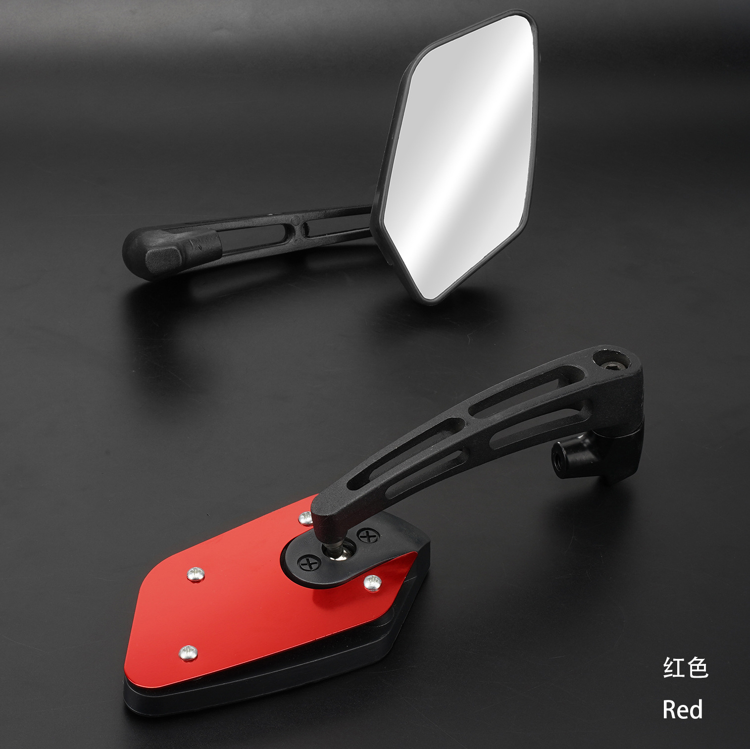 New Motorcycle Modification Accessories No. 9 Ghost Fire Reversing Mirror Aluminum Cover Aluminum Pole Rearview Mirror Aluminum Alloy Electric Vehicle