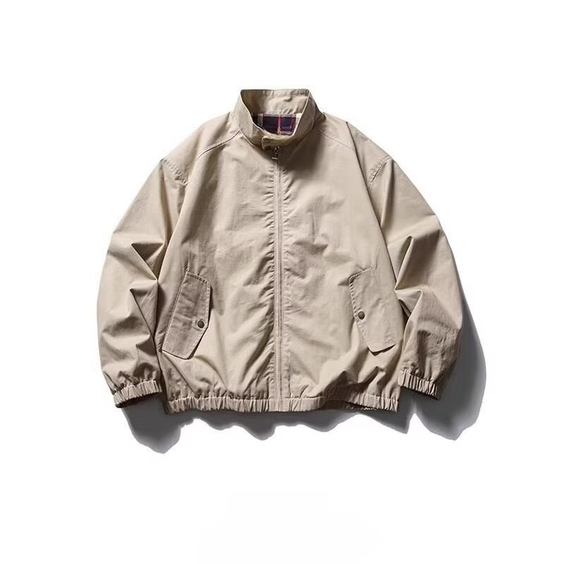 Retro classic solid color autumn jacket for men and women for…