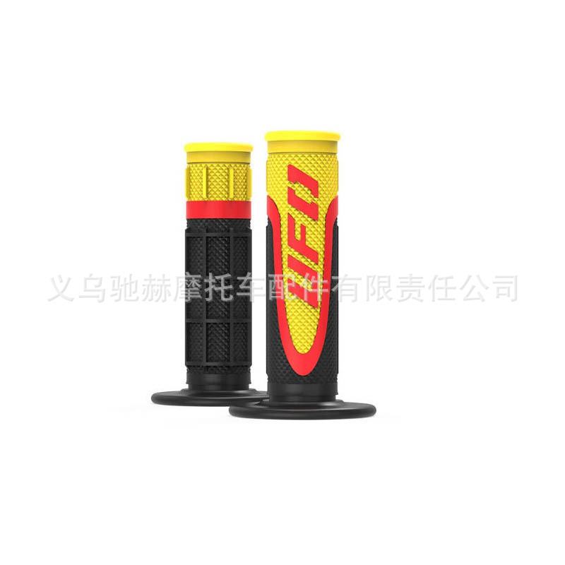 Motorcycle handlebar grips UFO three-color handlebar covers for off-road vehicles and motorcycles, rubber anti-slip handlebar covers, Chunfeng Zhangxue