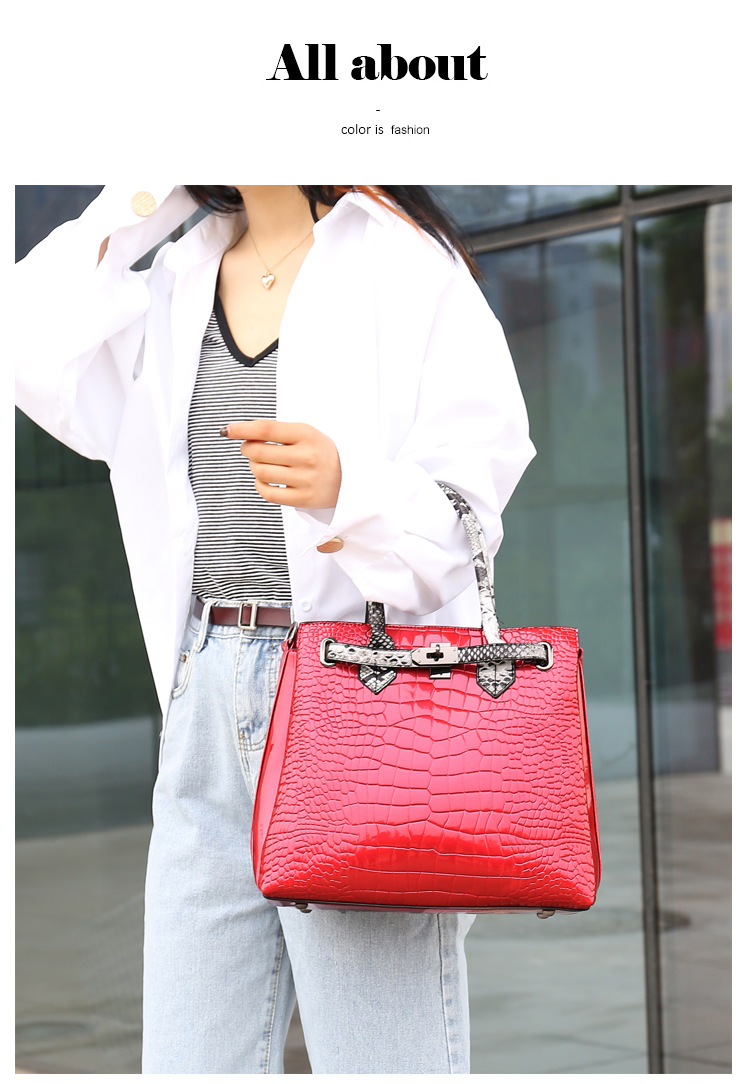 New European and American fashion crocodile pattern crossbody single-shoulder handbag bags for women, wholesale of mother and child set bags undefined