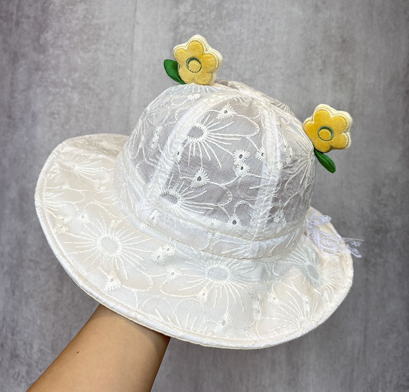 Sombrero de bebé primavera y verano sombrero delgado sombrero de sol bebé lindo sombrero de princesa niñas sombrero de pescador protector solar al aire libre coreano