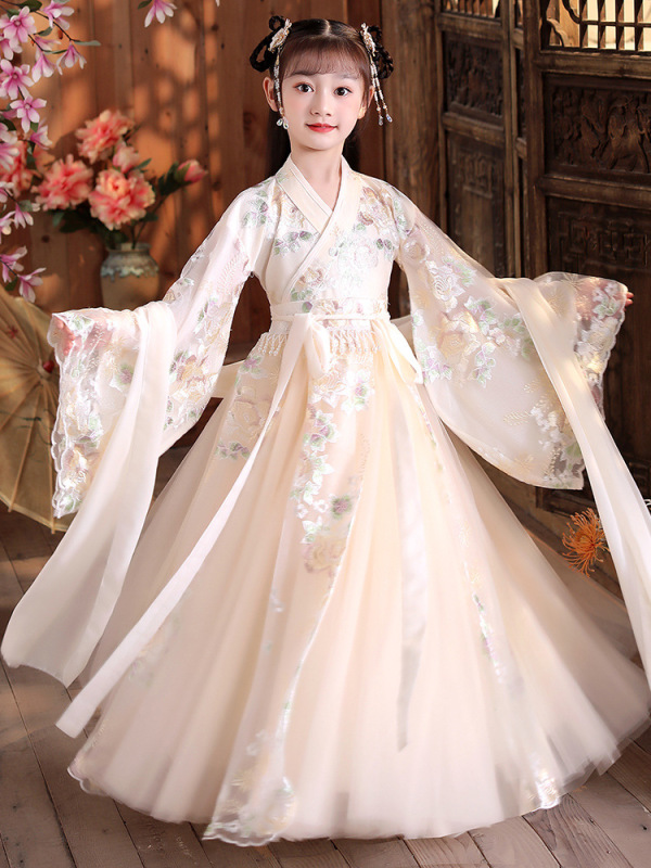 Girls hanfu Chinese Princess dress hanfu fairy dress Chinese wind children  ancient folk Ru skirt outfit super fairy ancient kimono costumes