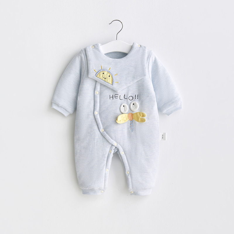 Ropa de bebé recién nacido Primavera, Otoño e Invierno para hombres y mujeres Salida de algodón fino mameluco acolchado traje de bebé recién nacido mono