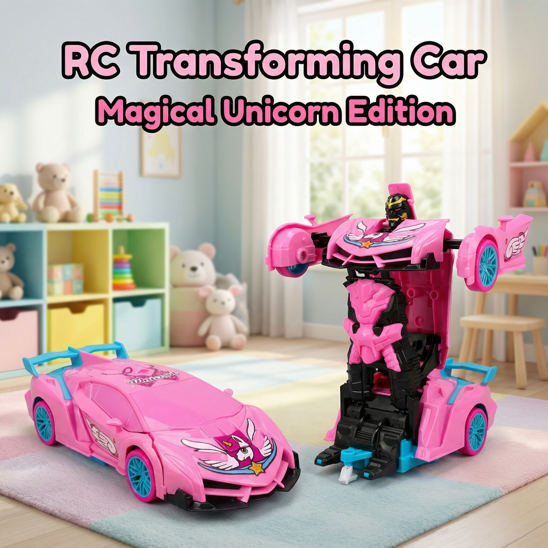 Cross-border Unicorn Flying Horse Remote Control Car, One-button...