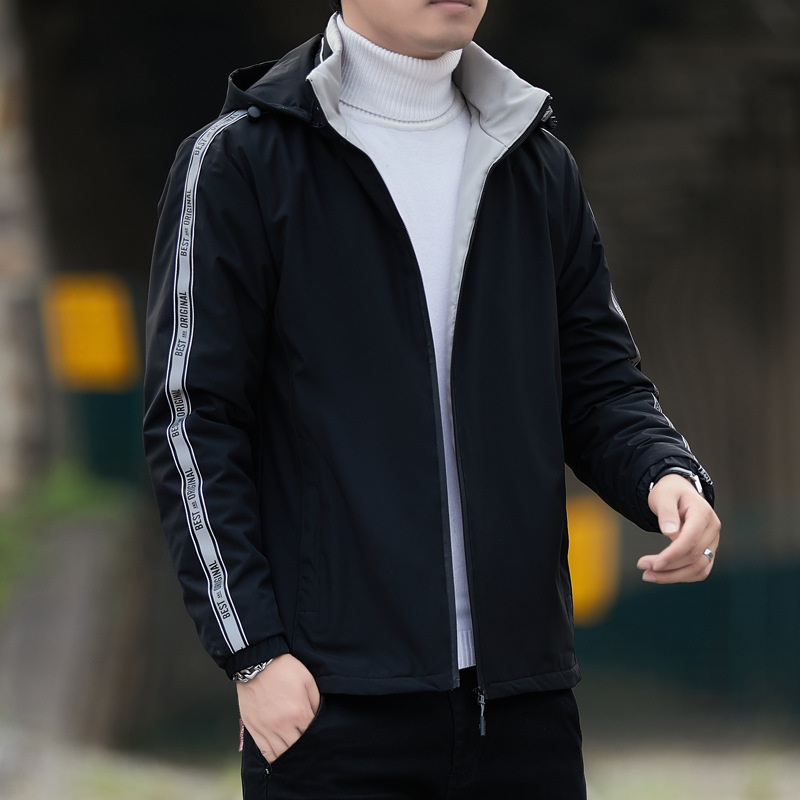 Chaqueta casual para hombre 2022 Abrigo con capucha engrosada forrada de lana de invierno Moda coreana más tamaño primavera y otoño para hombre