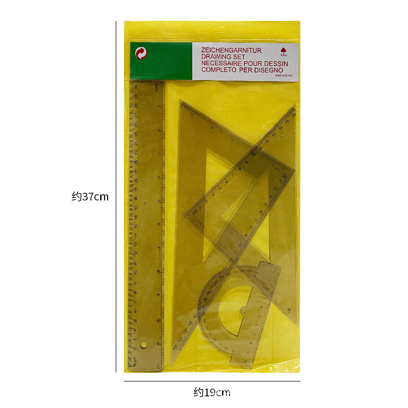 30CM cubierta transparente de color marrón triángulo de medición de dibujo de estudiantes regla de medición de color marrón material transparente al por mayor