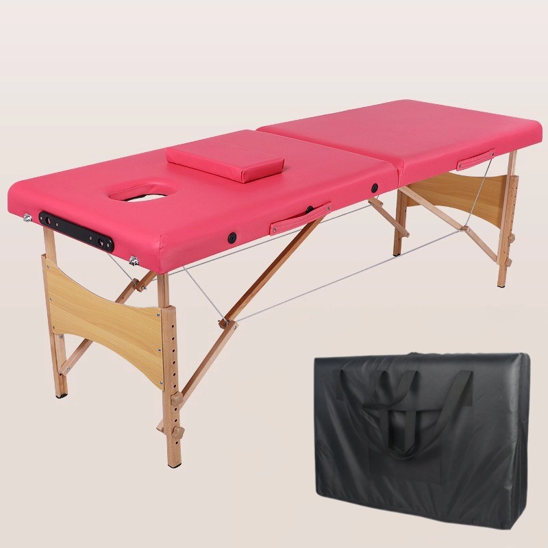 Camilla de Masaje Plegable de Madera, Ajustable en Altura, para Terapia China y Masajes