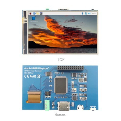 4-дюймовый HDMI дисплей с тачскрином IPS 800x480 для Raspberry Pi 3B+/4B