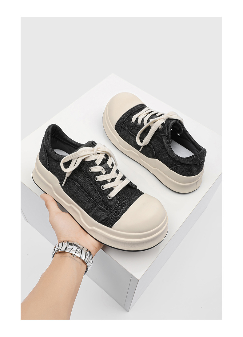 Women's Mickey Mouse Platform Canvas Trainers Height Increasing_voghion.com