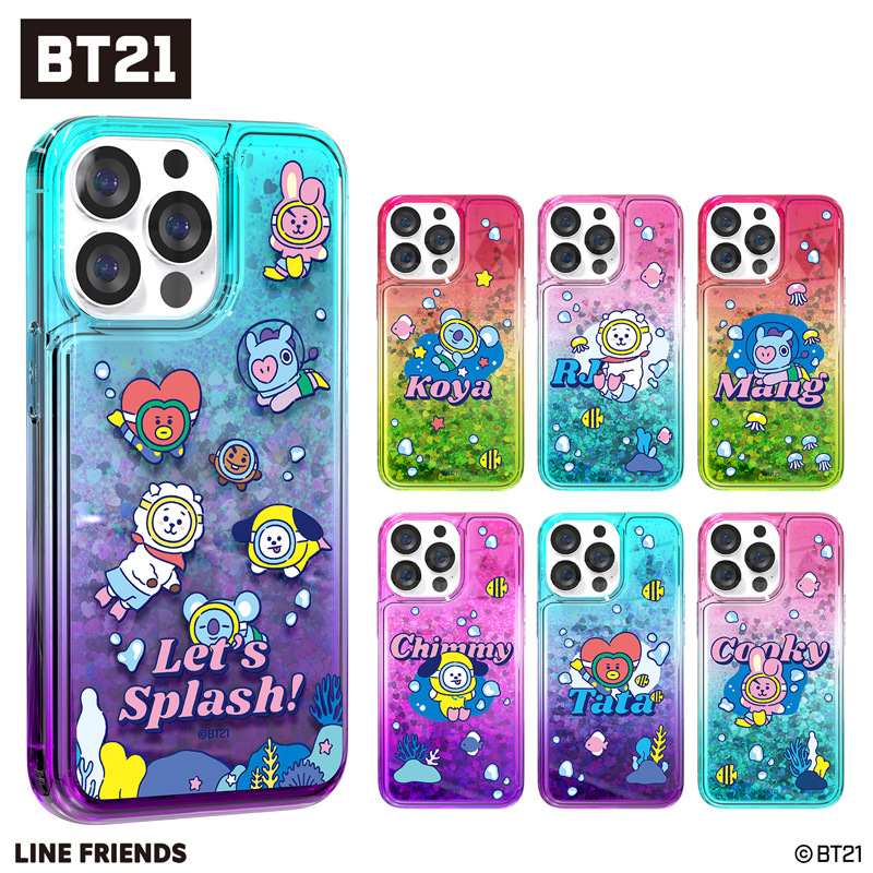 BT21BTS bulletproof juvenile group diving glitter mobile phone case protective case suitable for Apple iphone1314