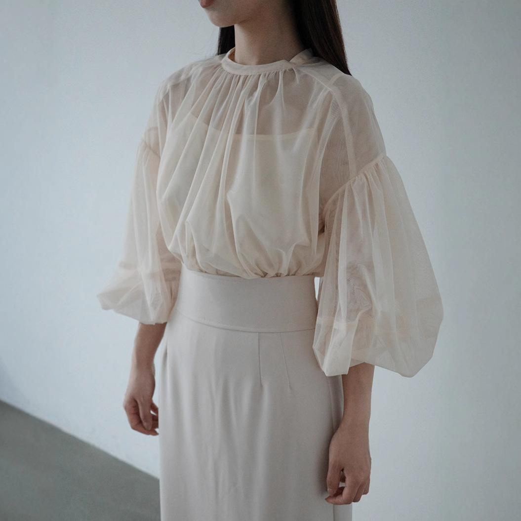 Gao Ding nuevo japonés retro moderno de moda semi-transparente superior de perfil suelto camisa