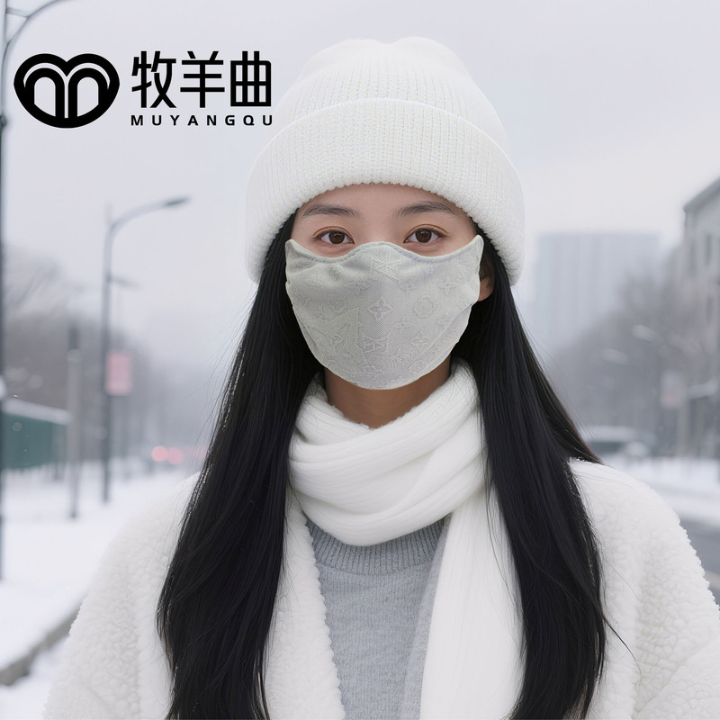 冬季高颜值蕾丝保暖口罩秋冬电动骑行保暖防寒口罩加厚可水洗|undefined