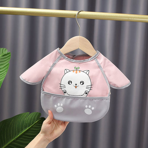 Children's smock waterproof baby eating bib baby reverse wear protective clothing anti-dirty kindergarten painting autumn and winter thin style