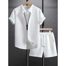 I 31524 Jacquard solid men's short sleeve set �Ứ��ɫ��ʿ��