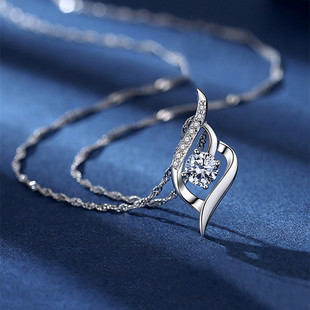 Live Source Pt950 White Gold Tender Pendant Clavicle Chain Fashion Joker Cupid's Arrow Pendant
