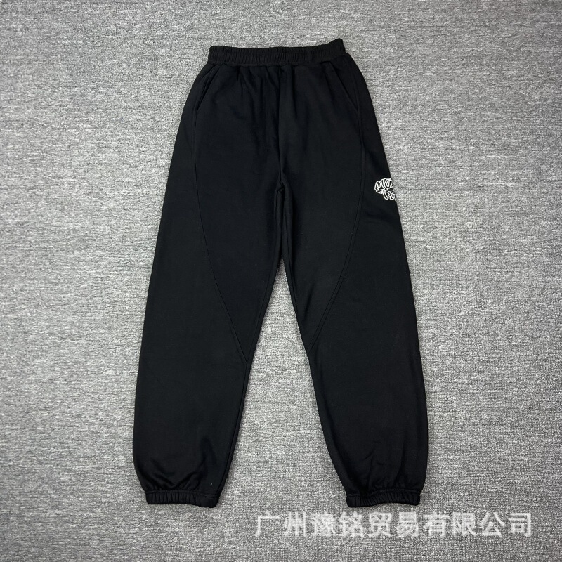 Mertra拼接刺绣加绒休闲套装男女连帽套头卫衣宽松直筒休闲长裤潮|undefined