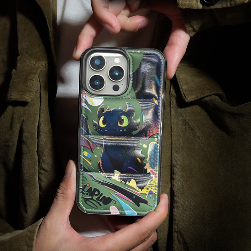 Cartoon down Jacket Toothless Iphone14/13 Suitable for 11 Apple 17/16E/15Promax Mobile Phone Case 12
