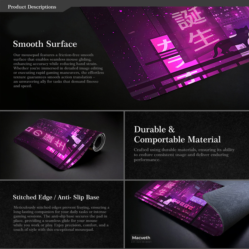 亞馬遜東京街道鼠標墊大號電競桌墊mouse pads  橡膠防滑辦公桌墊
