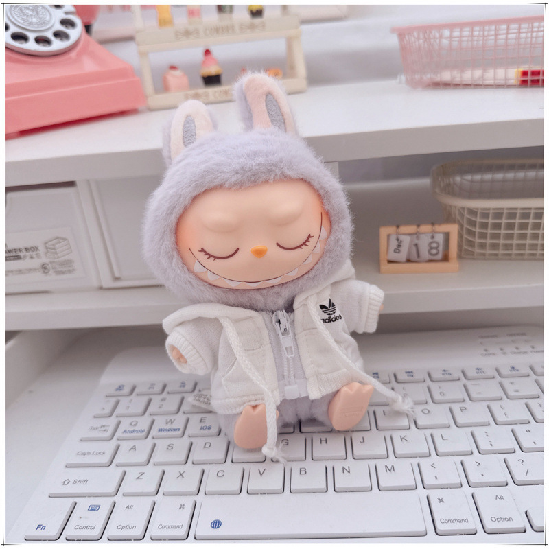 labubu ベビー服 Labubu 第一世代第二世代第三世代 10 センチメートル綿人形黒と白グレートレンディなスウェットシャツパーカーパンツ|undefined