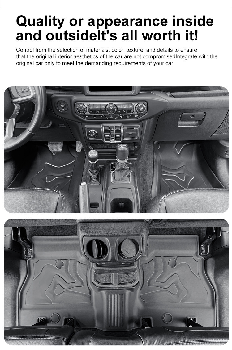 Suitable for 18-24 Jeep Wrangler Car Floor Mats, Fully Environmentally Friendly Tpe Floor Mats, Trunk Mats