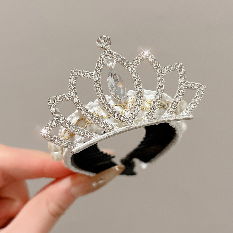 Cabecera de la corona para niños con bola de cola de caballo cabeza de botón de cola de caballo para niñas cumpleaños festivos artefactos de pelo de Navidad adornamientos de pelo