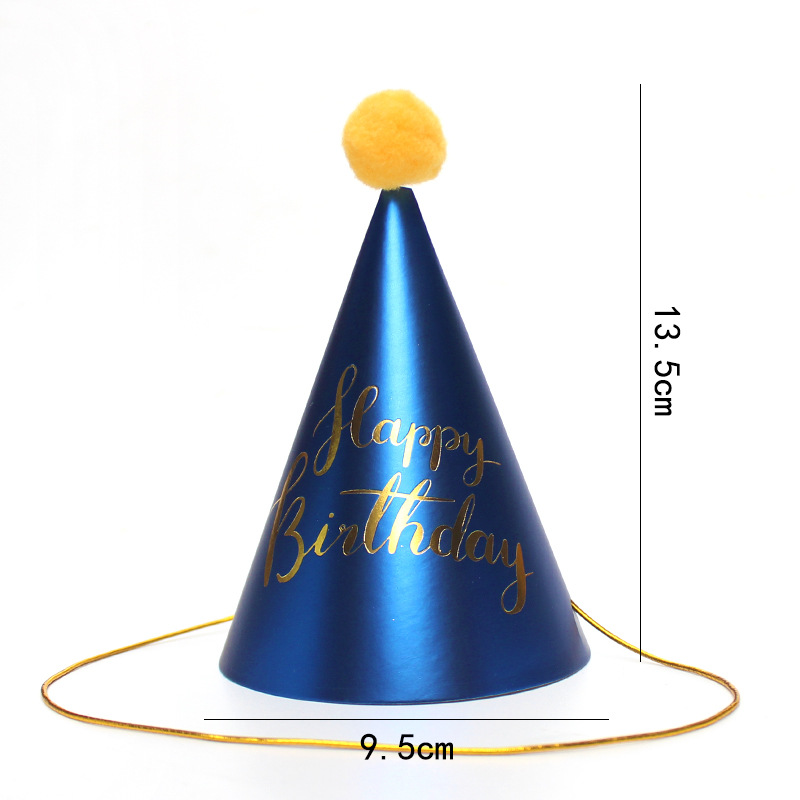 Sombreros de cumpleaños de embalaje independiente, sombreros de fiesta, sombreros de punta, sombreros de fiesta para bebés, sombreros de pastel