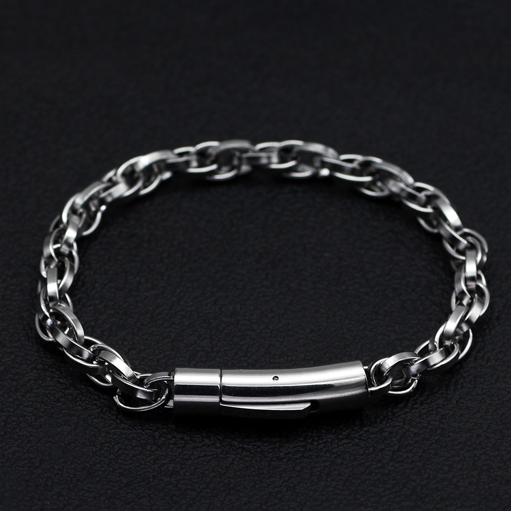 Cross-border foreign trade selling Nordic stainless steel double spell Bracelet Men's simple European and American Street bracelet wholesale