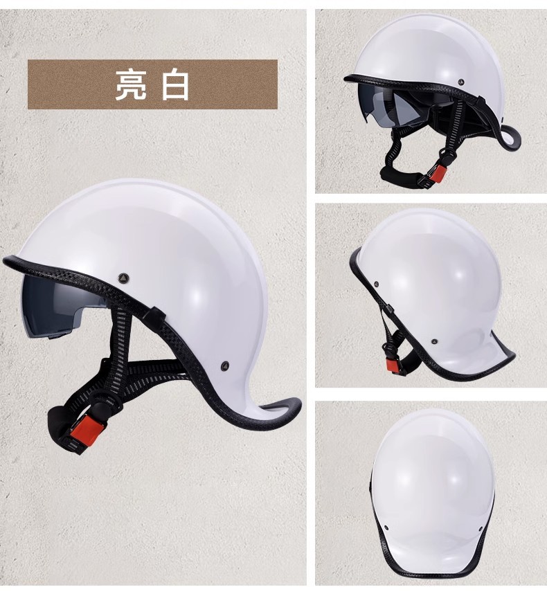 Electric Motorcycle Helmet Retro Sao Helmet Men's and Women's Half Helmet Motorcycle Summer Scoop Helmet Personality Four Seasons Universal Safety Helmet