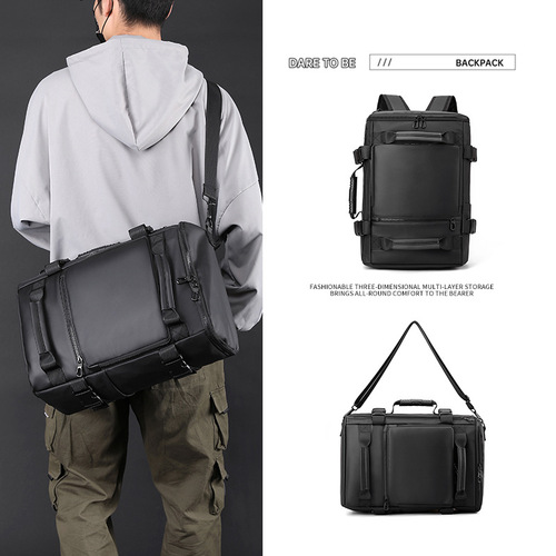 New men's backpack, business large-capacity computer bag, multi-functional shoulder crossbody bag, portable travel backpack