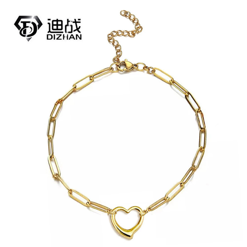 Корейский Стиль Мода Прохладный ветер сто башня из нержавеющей стали жемчужная цепочка Скрепка цепочка Любовь полый кулон прекрасный браслет