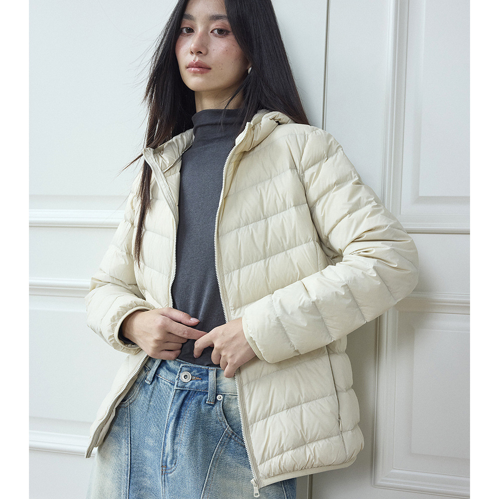 [Shengdu] 25 Winter New Classic Basic 90 Velvet Hooded Lightweight Warm Short Liner down Jacket for Women